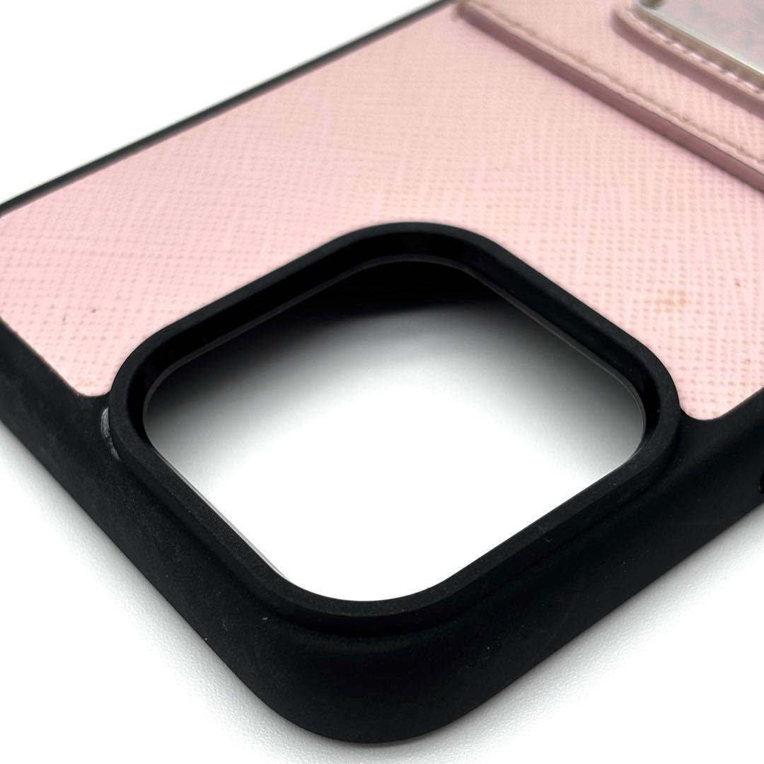 【正規品・美品】プラダ iPhone15ProMax ケース 三角ロゴ ピンク