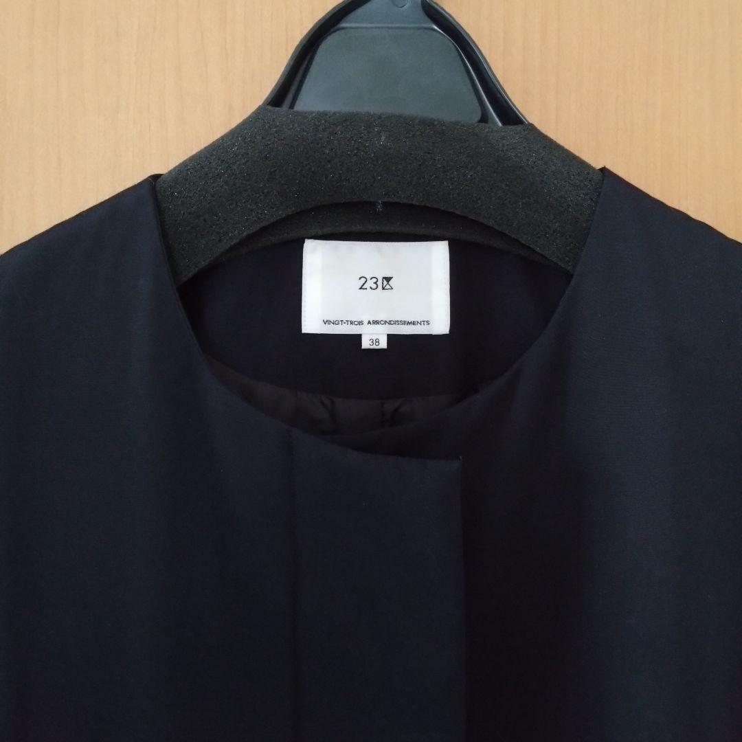 ★美品★ 23区 中綿コート 38 ノーカラーコート セレモニー 卒業式 入学式
