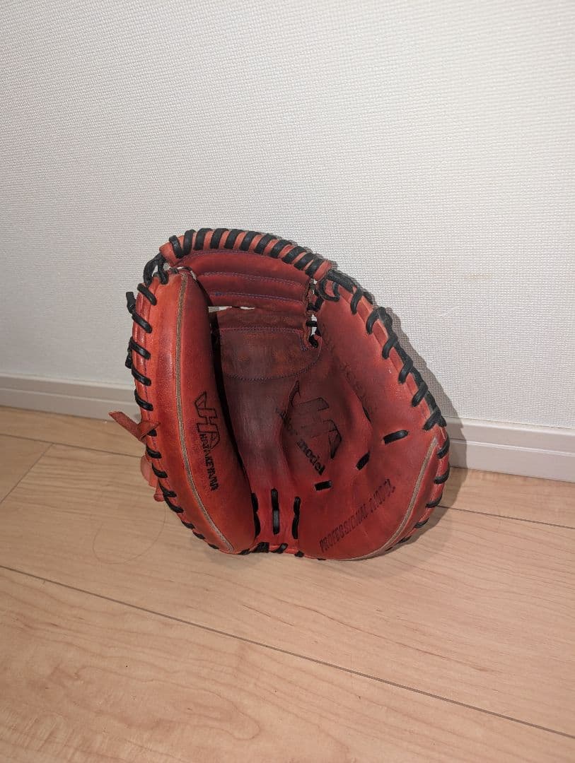 少年軟式　ハタケヤマ　キャッチャーミット　右投げ用　TH-JC8RS　赤