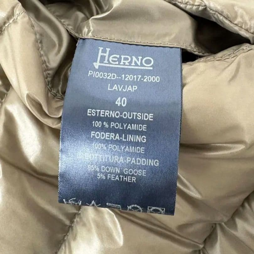 HERNO ダウンベスト 40 軽量グースダウン M相当 上品ブラウン D17