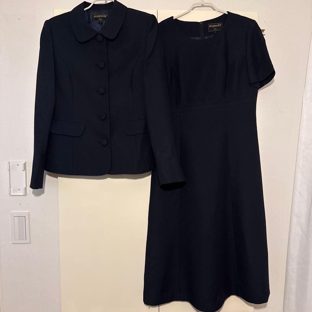 espoir エスポワール スーツ セットアップ ワンピース ネイビー 11AR