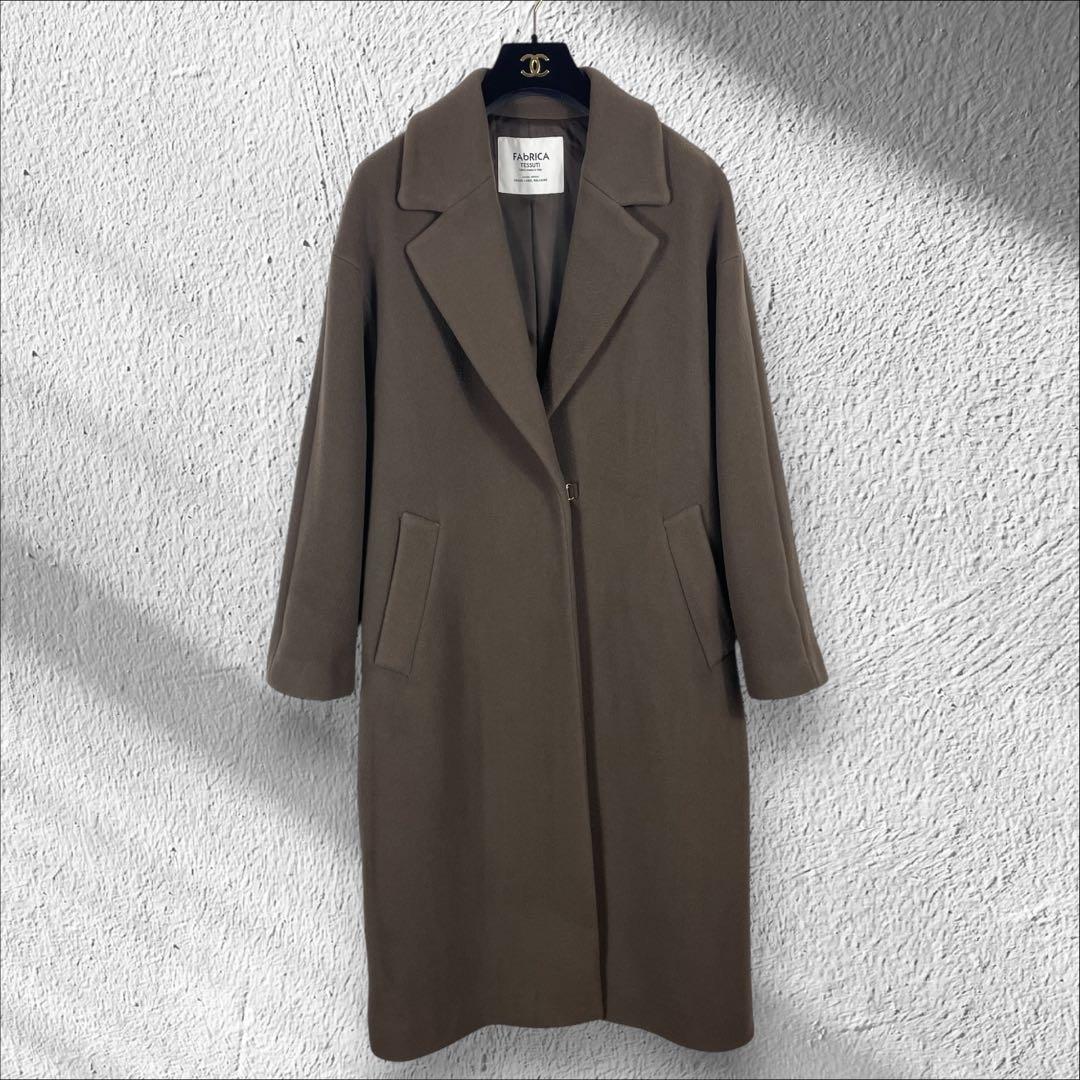 FABRICA TESSUTI ウール ロング チェスターコート カシミヤ混 L