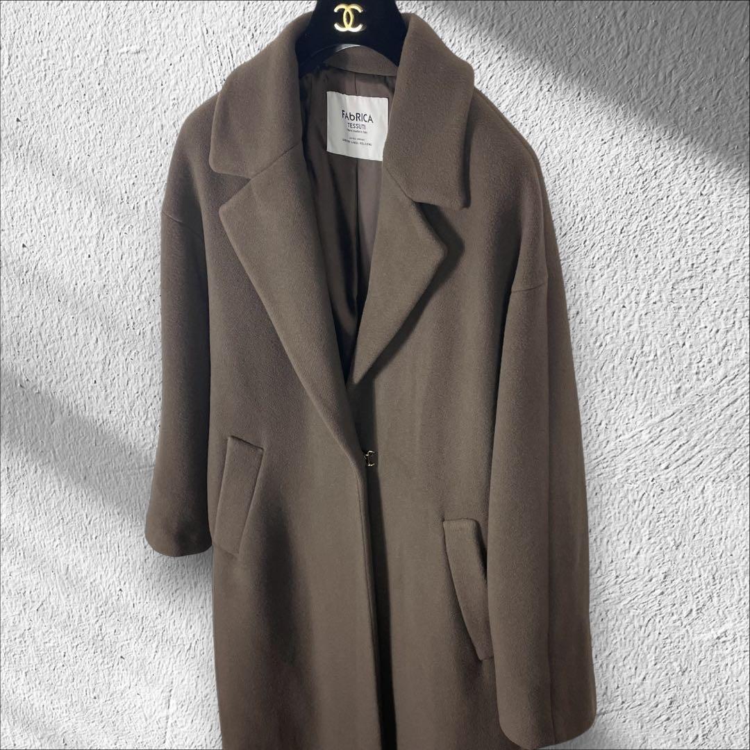 FABRICA TESSUTI ウール ロング チェスターコート カシミヤ混 L