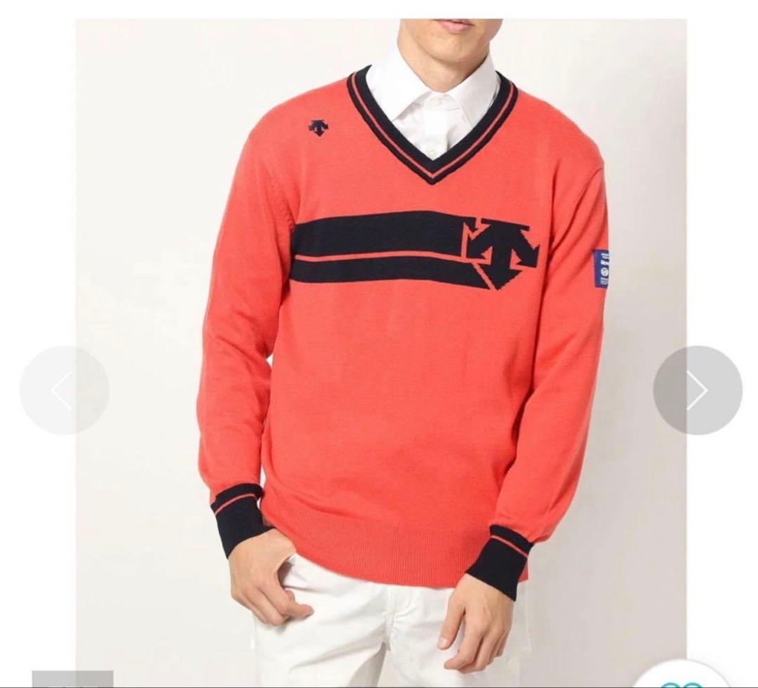 DESCENTE ゴルフ セーター Lサイズ オレンジ