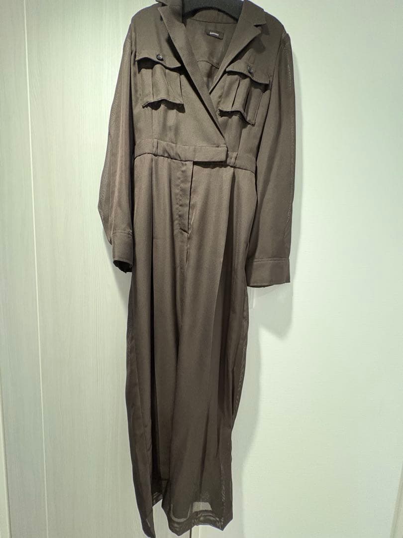 anuans サファリシアーオールインワン 長袖　ブラウン　Sサイズ