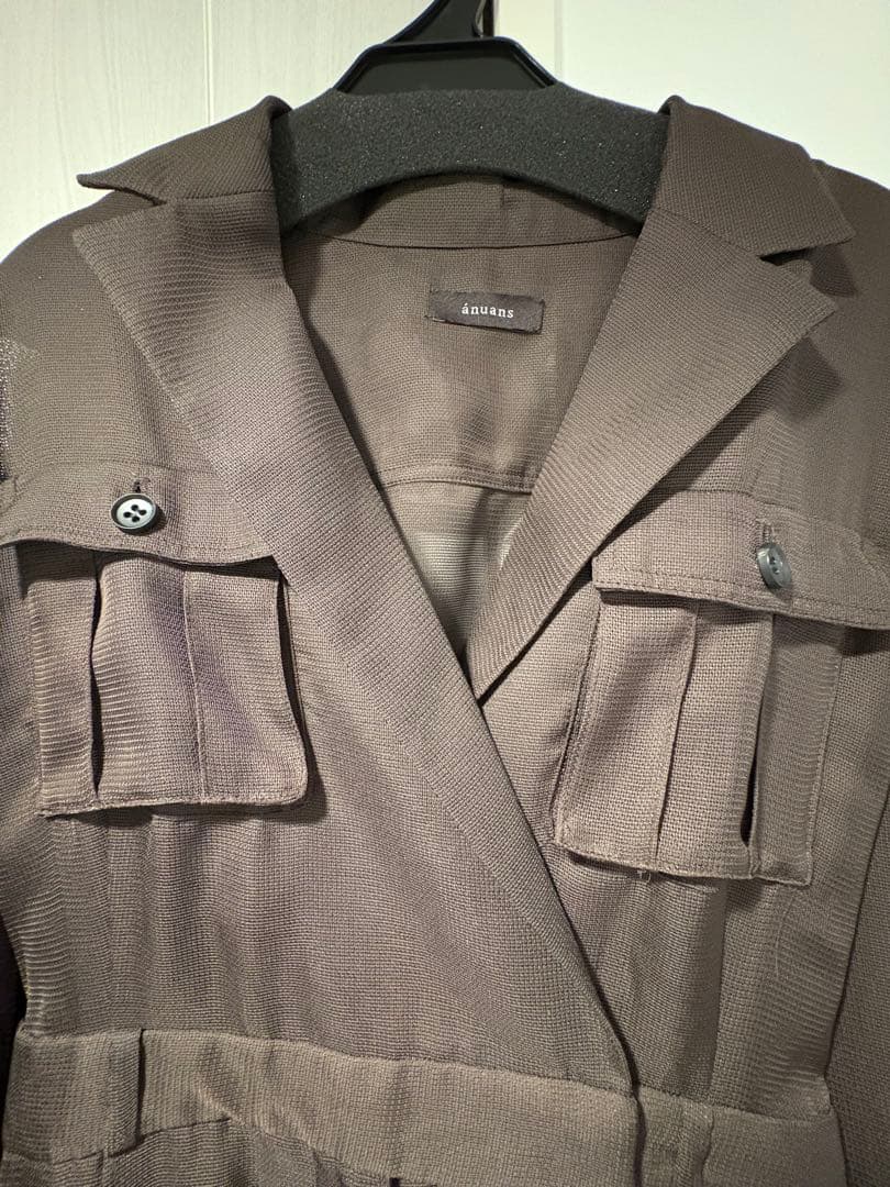 anuans サファリシアーオールインワン 長袖　ブラウン　Sサイズ