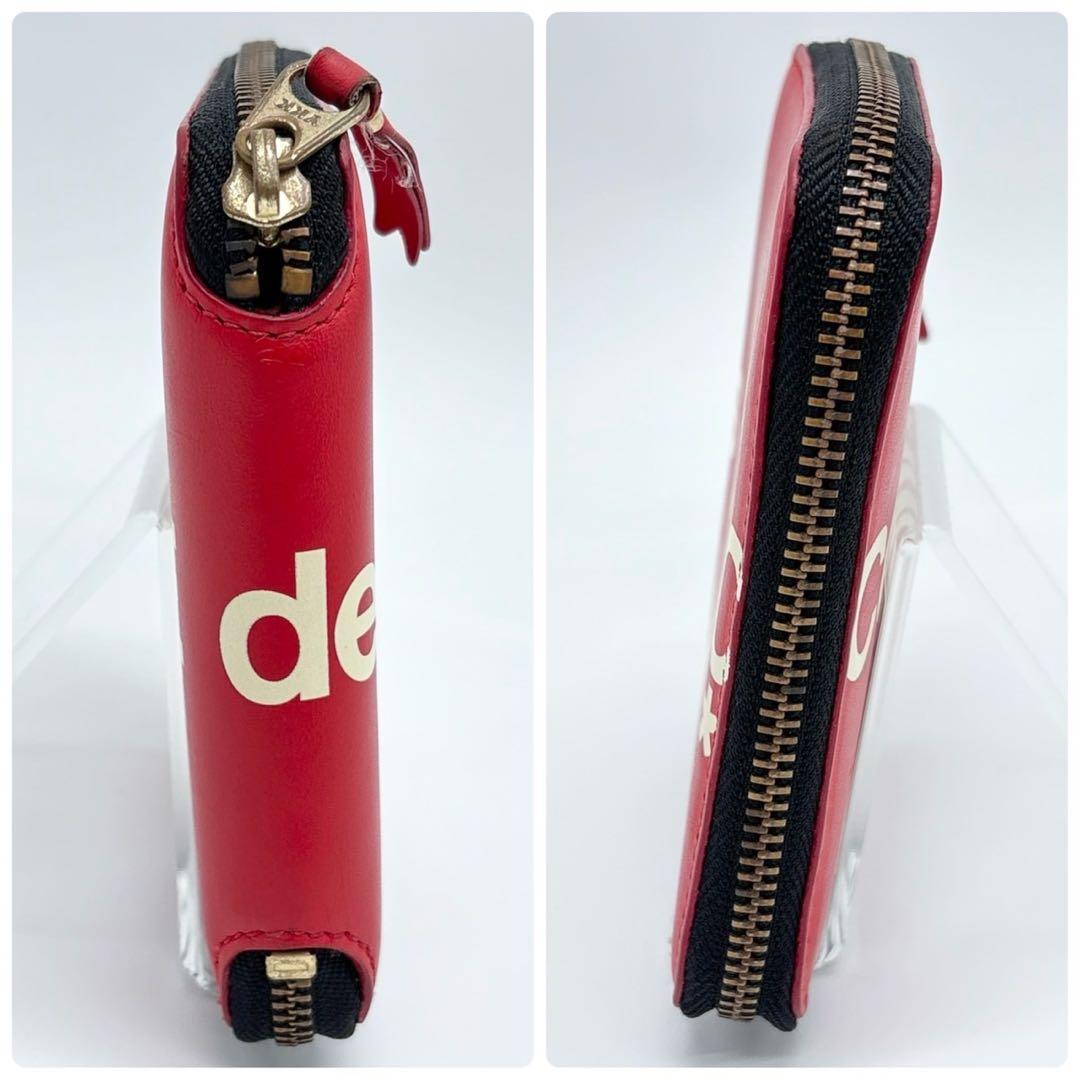 コムデギャルソン　2つ折り財布 ラウンドファスナー HUGE LOGO レッド