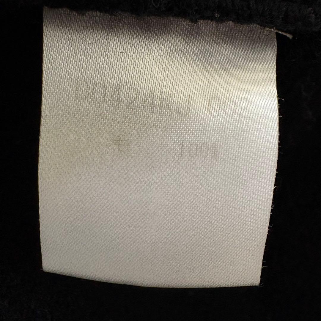 【4XL相当】Papas コートジャケット 銀ボタン ウール 縮絨 ブラック