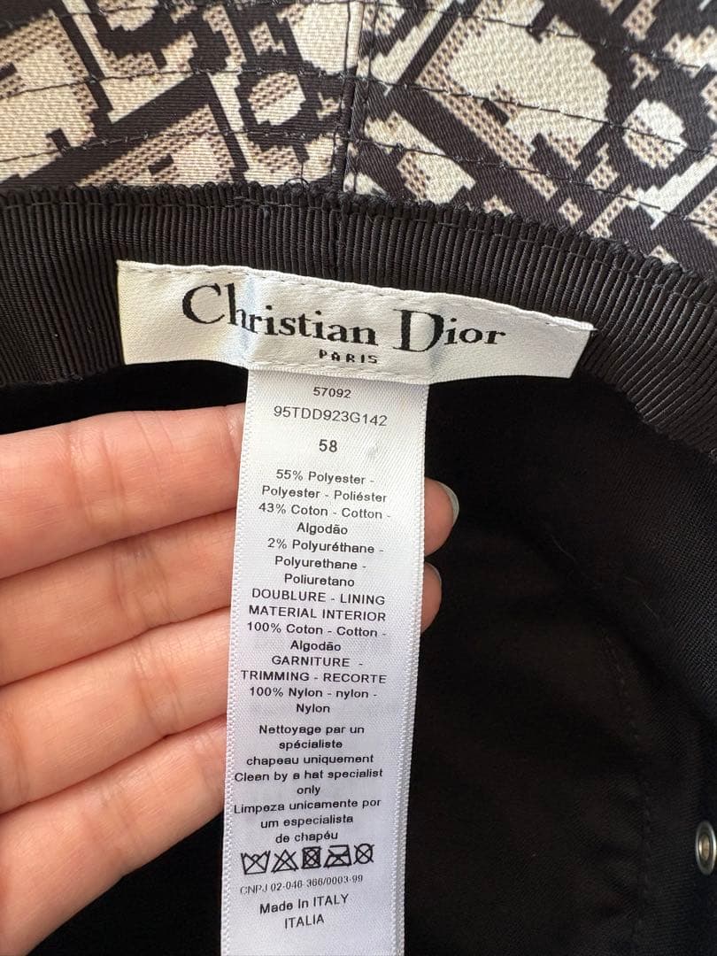Christian Dior バケットハット 赤黒チェック 58