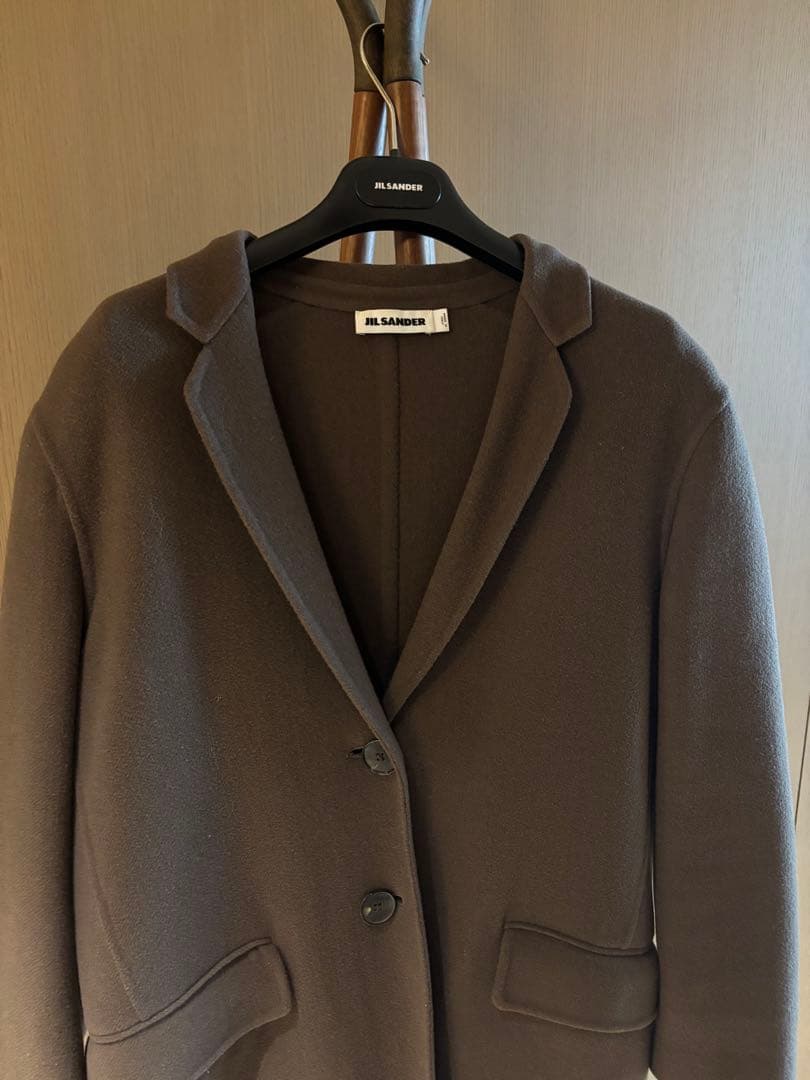 ジルサンダー Jil sander ブラウン チェスターコート ロング丈