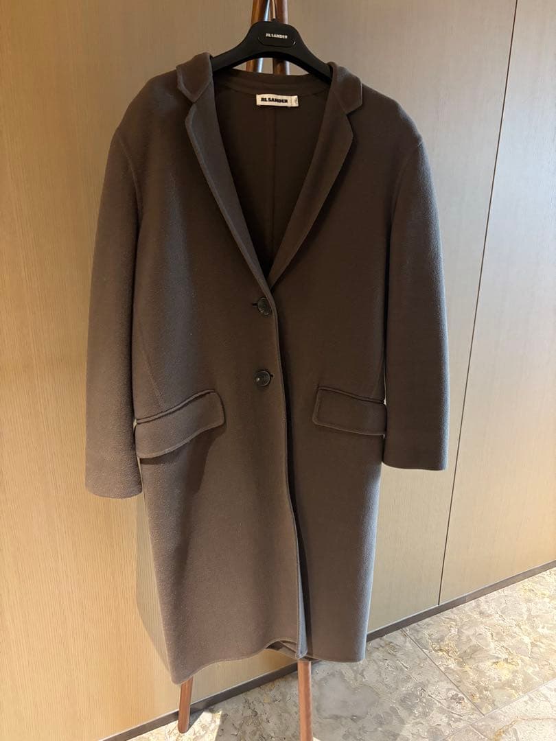 ジルサンダー Jil sander ブラウン チェスターコート ロング丈