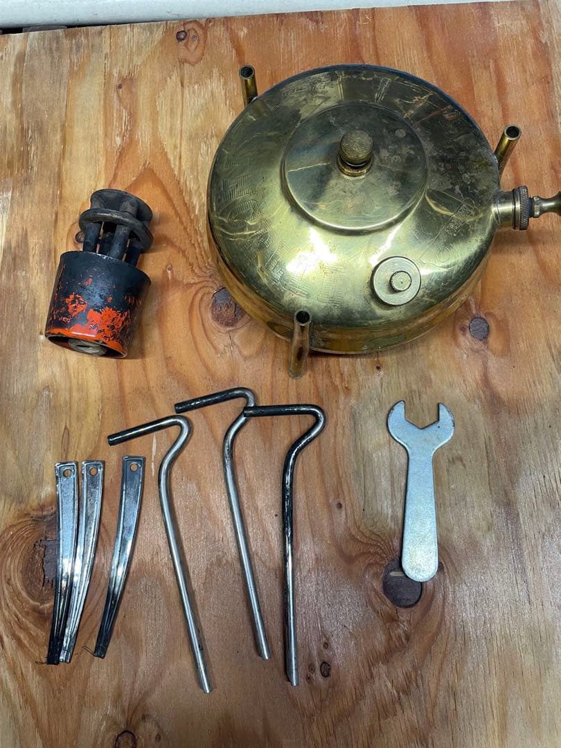 エバーニュー　EVER NEW 真鍮製シングルバーナー　昭和レトロ　ケース付き！