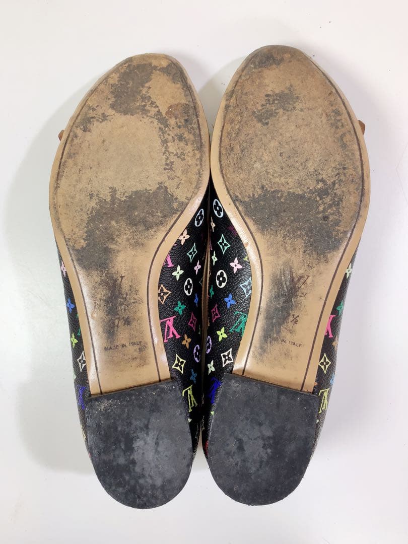 ★ヴィトン モノグラム マルチカラー パンプス フラワー 花 ブラック レザー