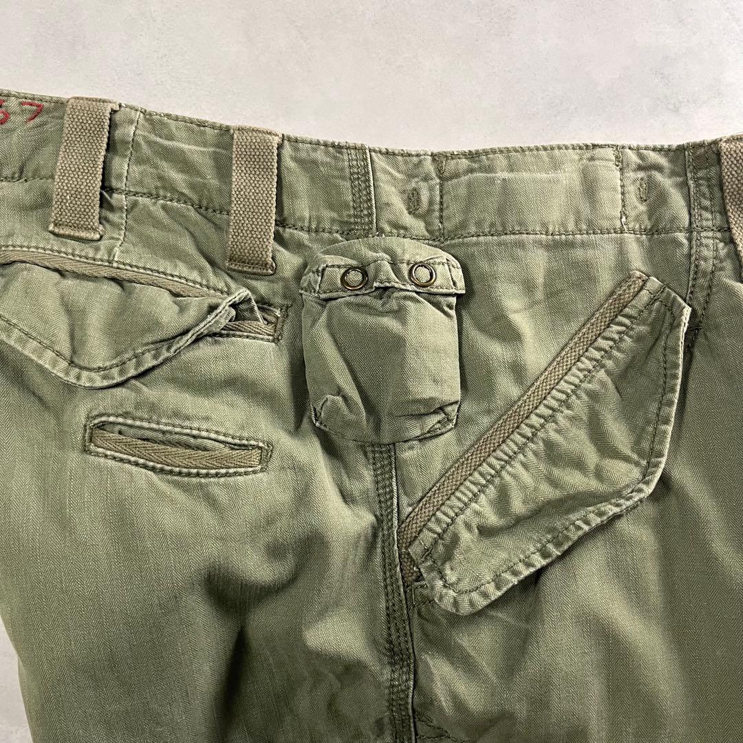 ◎90s ラルフローレン 13スターボタン ヘリンボーン カーゴパンツ m-51