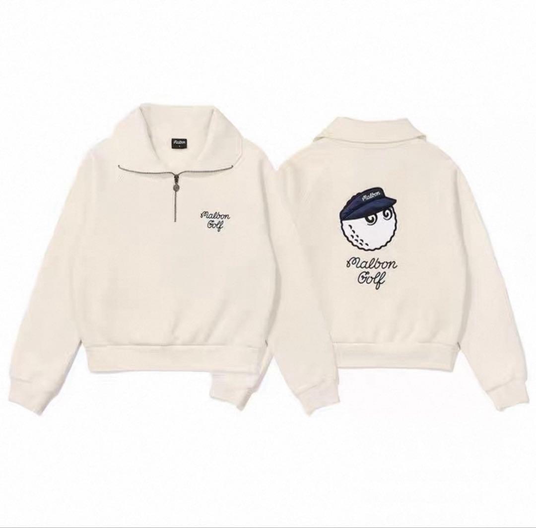 L ベージュ　クリーム　マルボンゴルフ MALBON GOLF ウエア