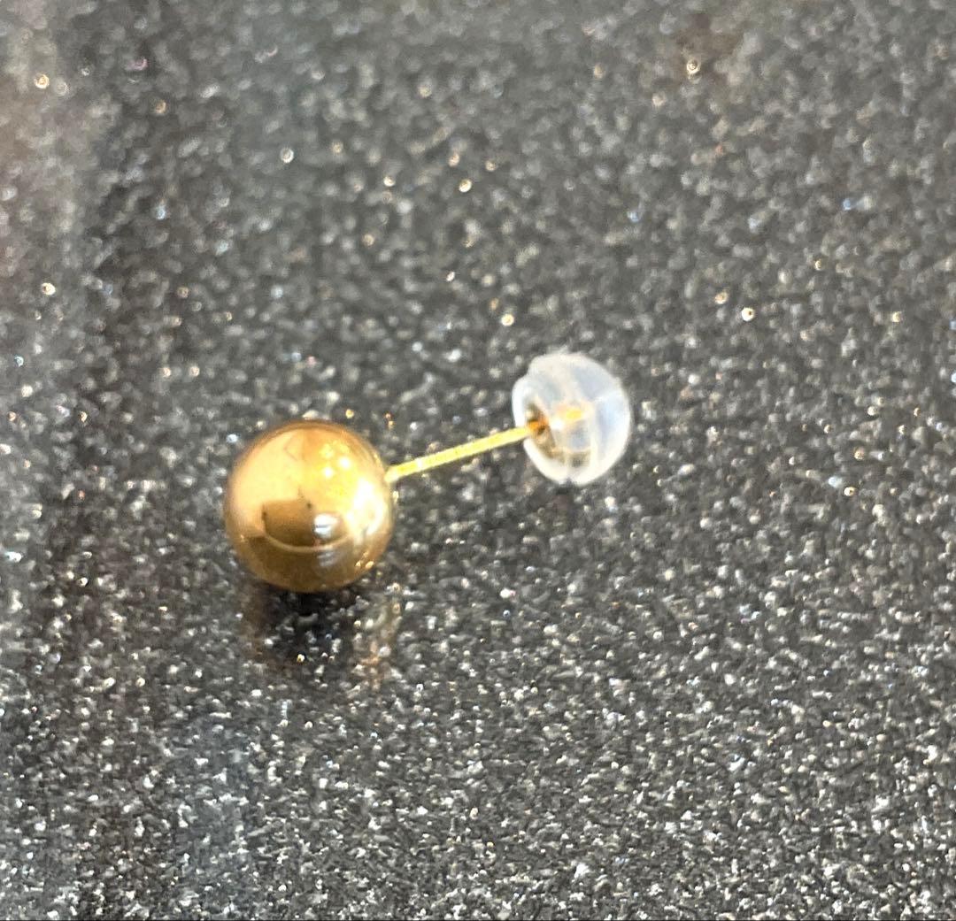 K18丸玉7ミリ片方ピアス新品