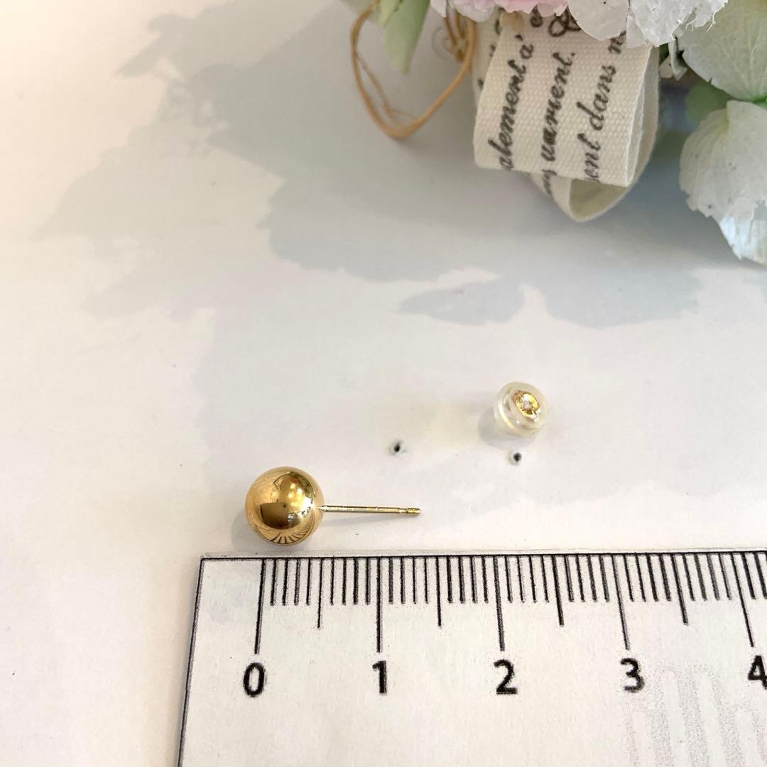 K18丸玉7ミリ片方ピアス新品