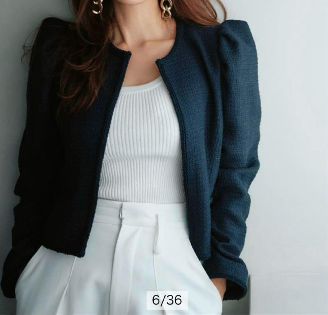 CADUNE 神崎恵さんコラボ　ノーカラーショートジャケット