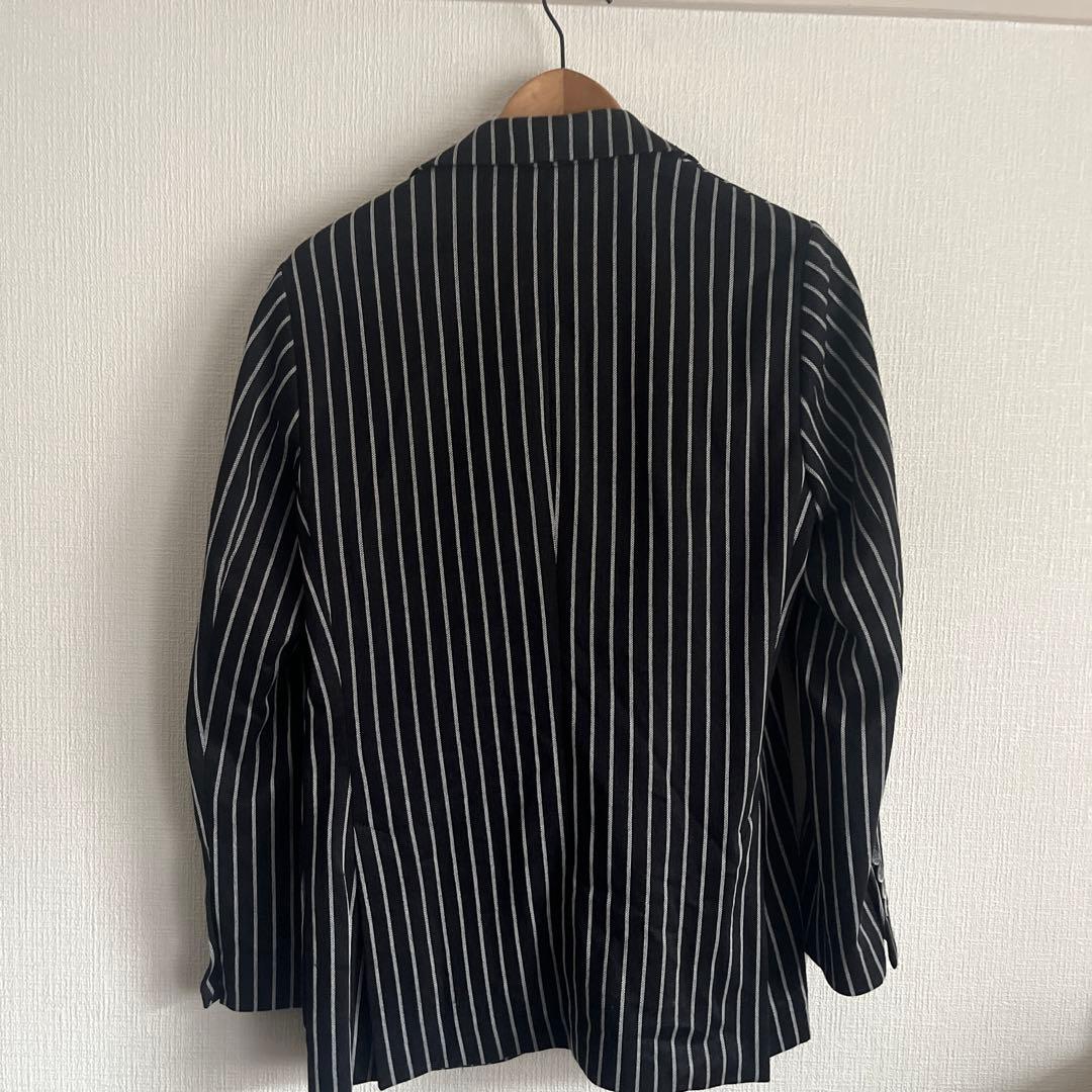 CIRCOLO ニット ジャケット 46 M 黒白 ストライプ we are