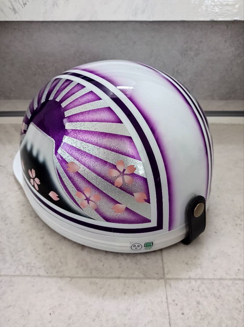 カスタムコルク半　白✘Candyパープル富士日章　七色ラメ