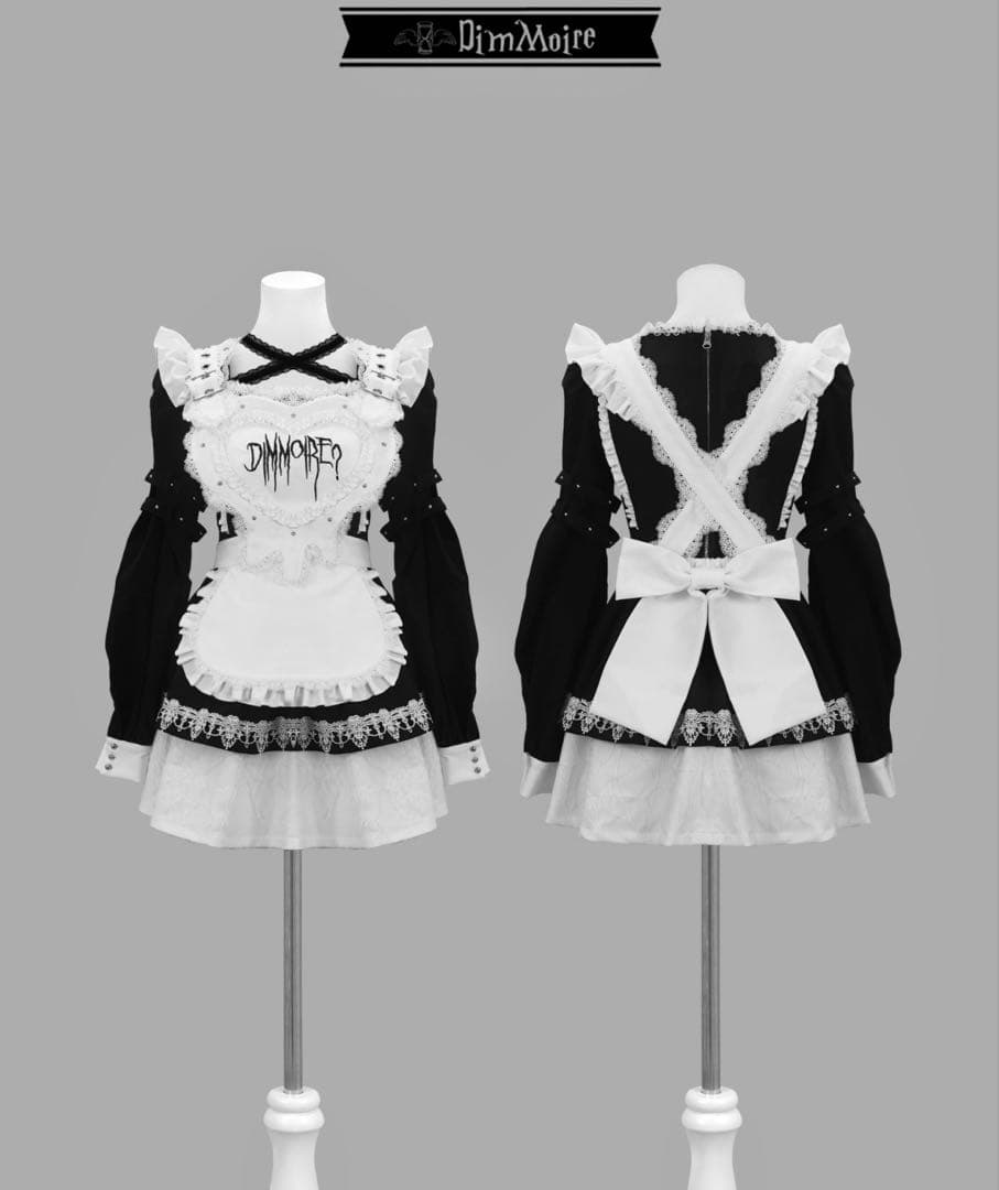 Drip Heartメイドワンピース【Black&White】 dimmoire