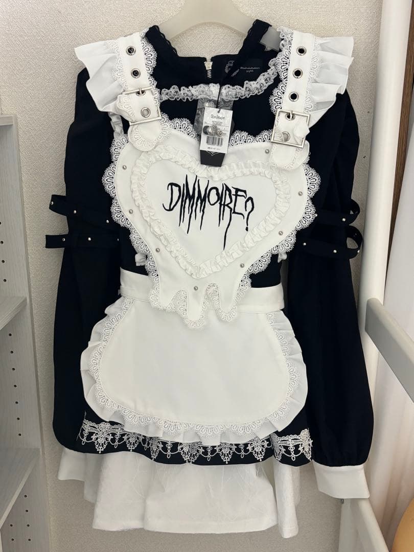 Drip Heartメイドワンピース【Black&White】 dimmoire