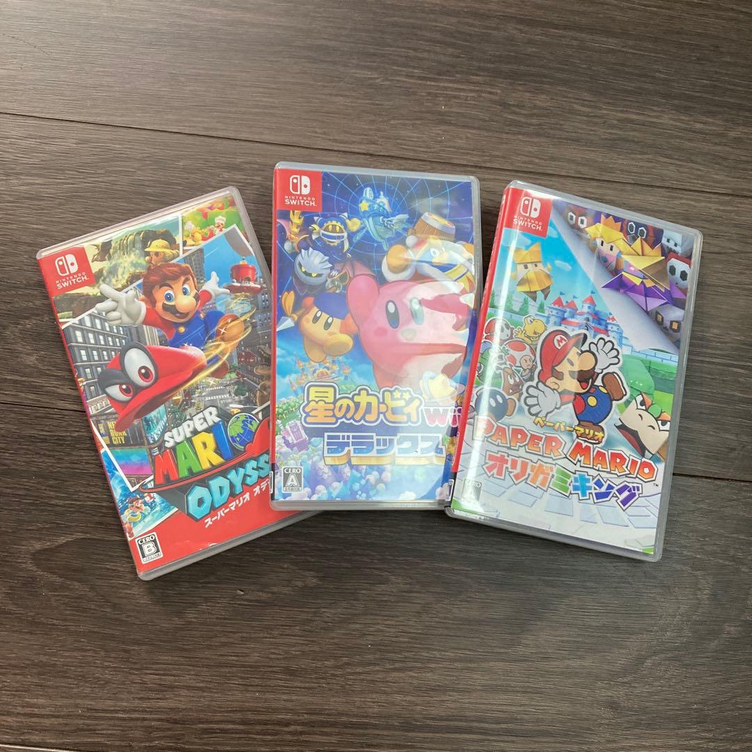 スーパーマリオオデッセイ・星のカービィ・ペーパーマリオセット ソフト3つセット