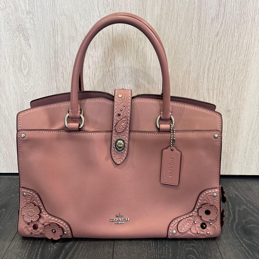 COACH ピンクレザーハンドバッグ