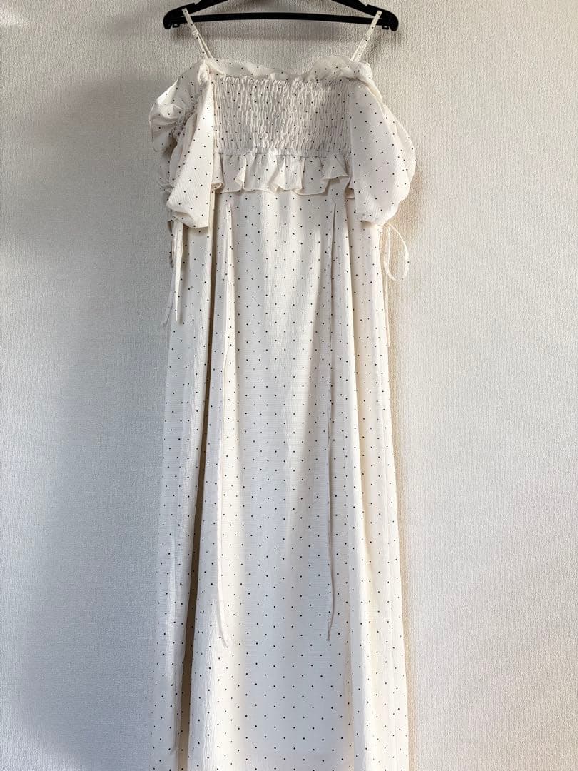 SNIDEL ボリュームラッフルフリルプリントワンピース