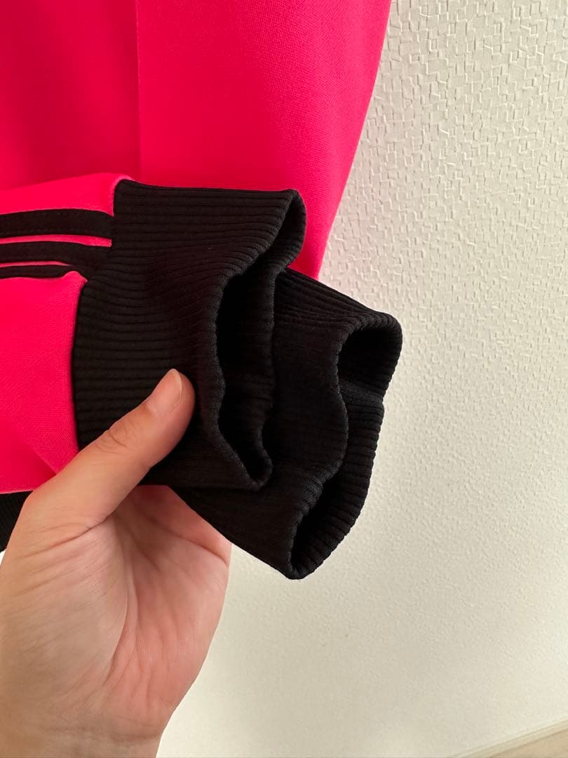 激レア　80S アディダス トラックジャケット 刺繍ロゴ ピンク ブラック L