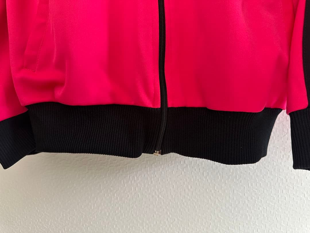 激レア　80S アディダス トラックジャケット 刺繍ロゴ ピンク ブラック L