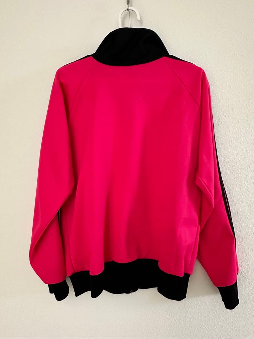 激レア　80S アディダス トラックジャケット 刺繍ロゴ ピンク ブラック L