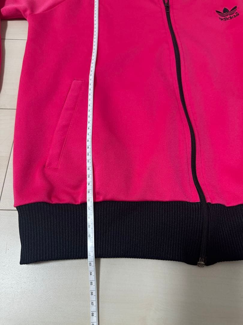 激レア　80S アディダス トラックジャケット 刺繍ロゴ ピンク ブラック L