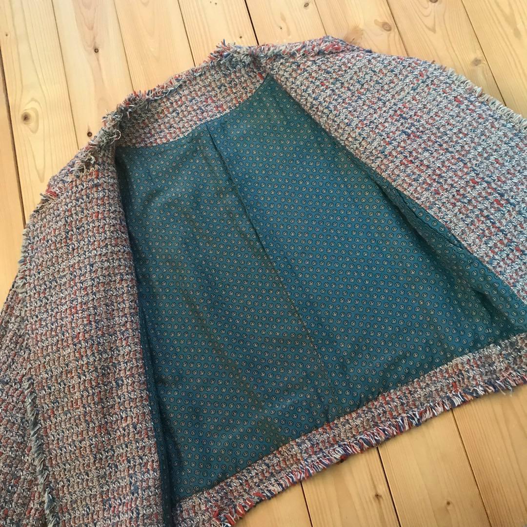 45R ミックスツイードノーカラージャケット