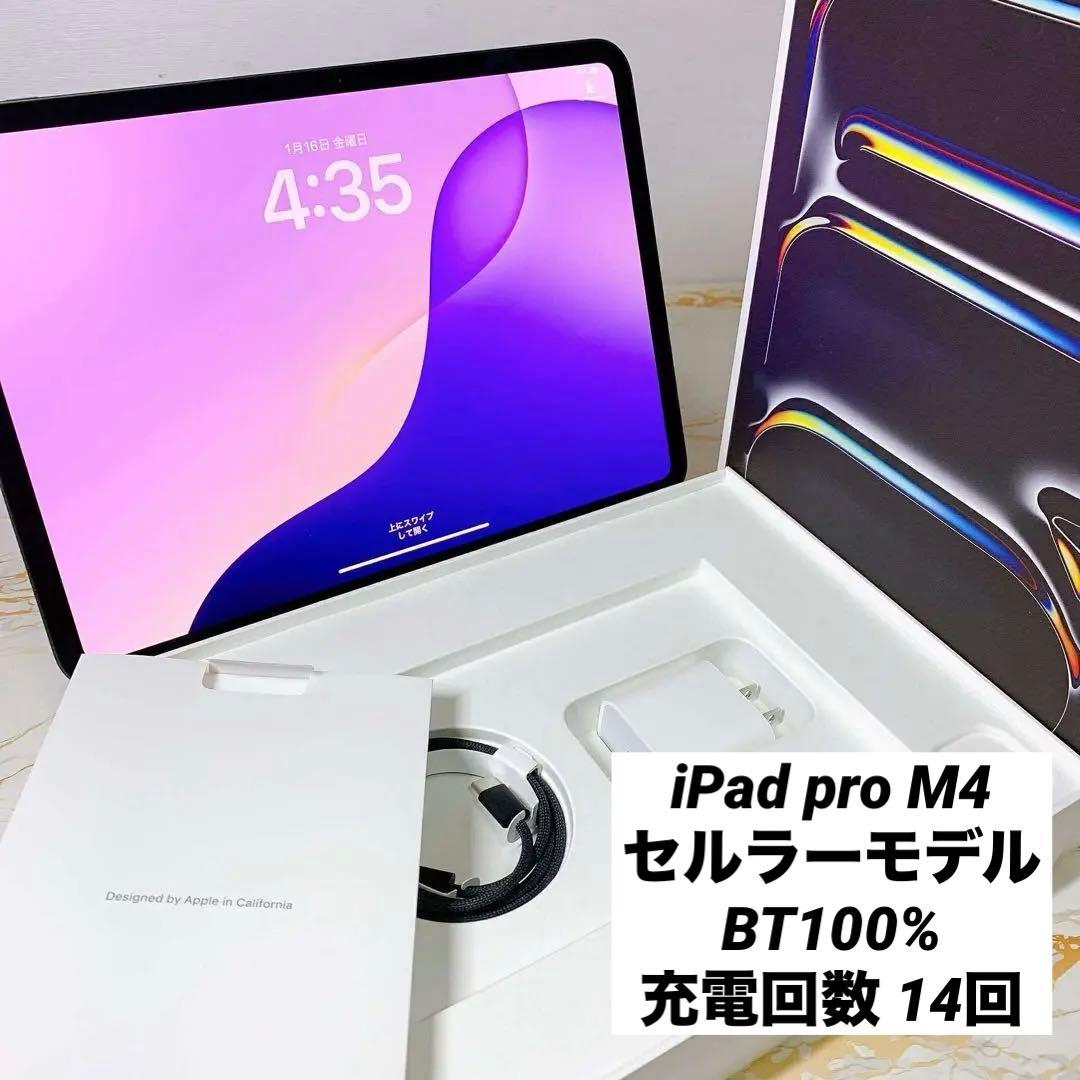 新品同様iPad Pro 11インチ M4 セルラー 256GB BT100%