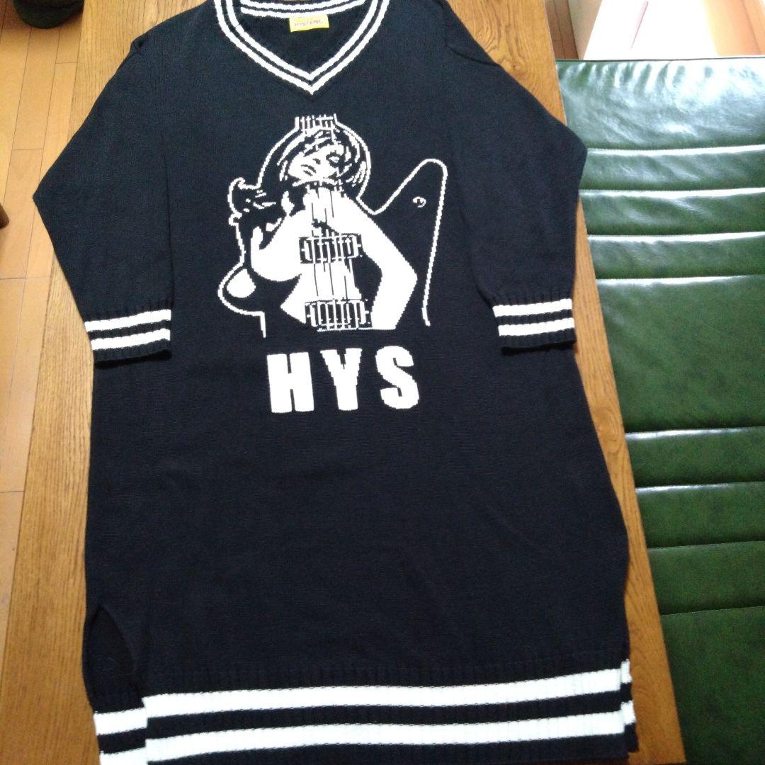 ヒステリックグラマー　GUITAR GIRL編込 ワンピース　Vネック