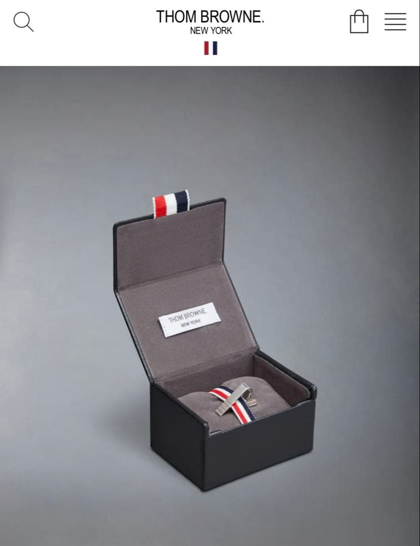 THOM BROWNE 4bar スターリングシルバー ショートタイバー