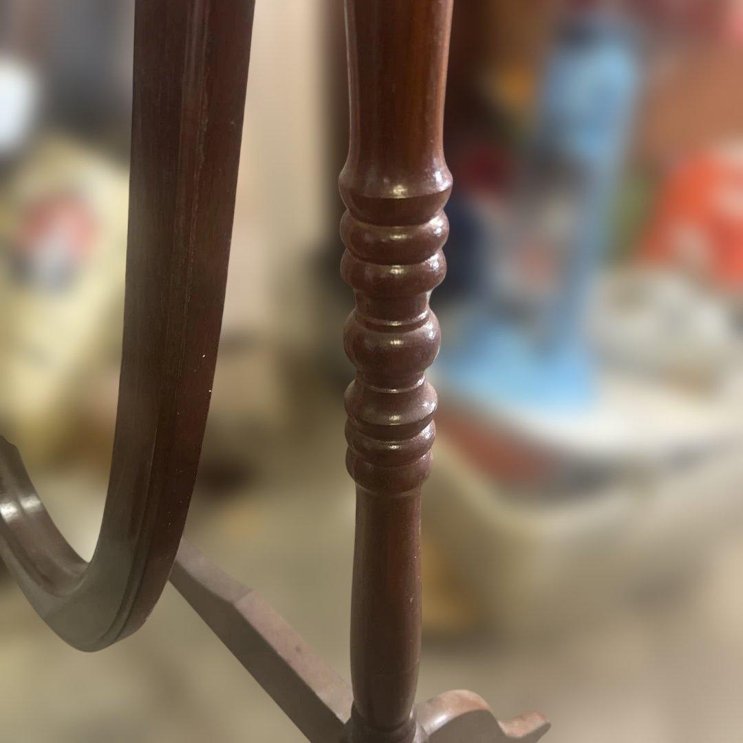 木製オーバルスタンドミラー