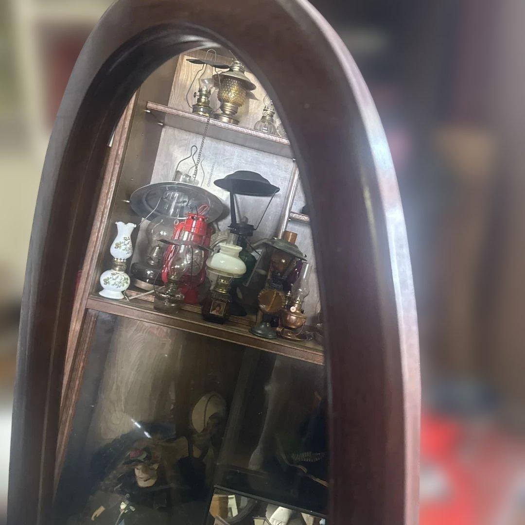 木製オーバルスタンドミラー