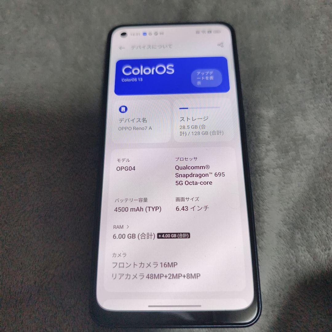 美品激安 OPPO Reno7 A OPG04