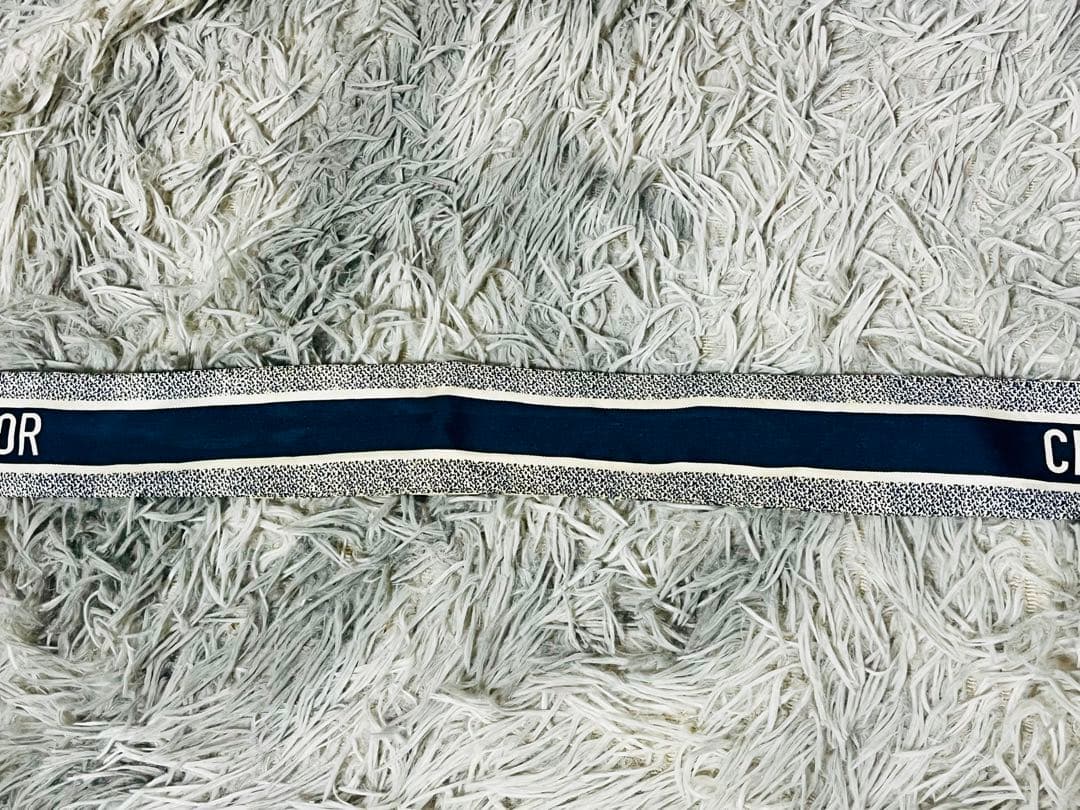 Dior ミッツァ スカーフ ホワイト×ネイビー 動物柄