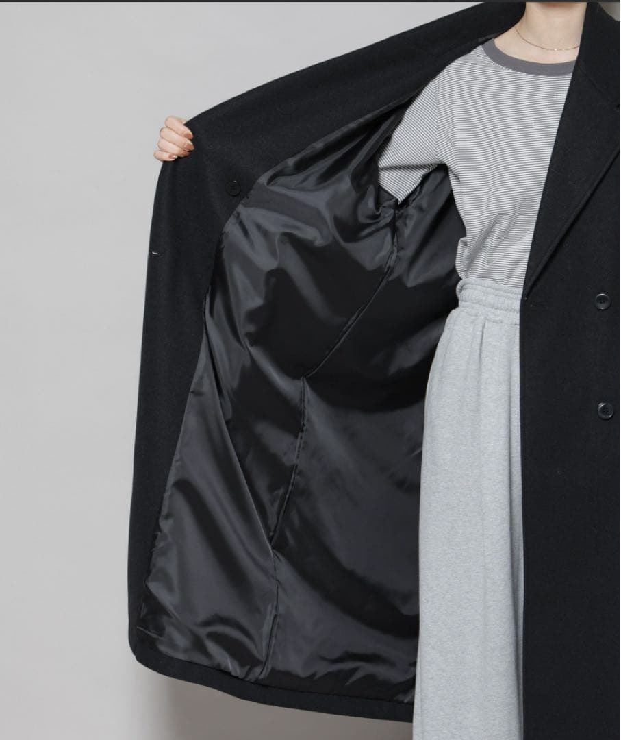 メルトンジャージーチェスターロングコート