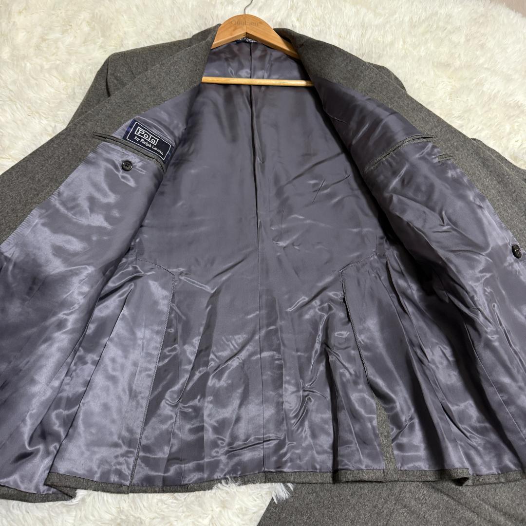 ラルフローレン　ウール　グレー　ダブル　セットアップ　ヴィンテージ　XL相当