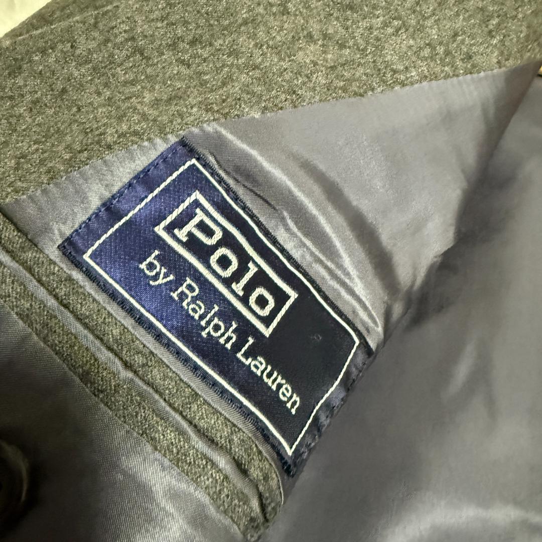 ラルフローレン　ウール　グレー　ダブル　セットアップ　ヴィンテージ　XL相当