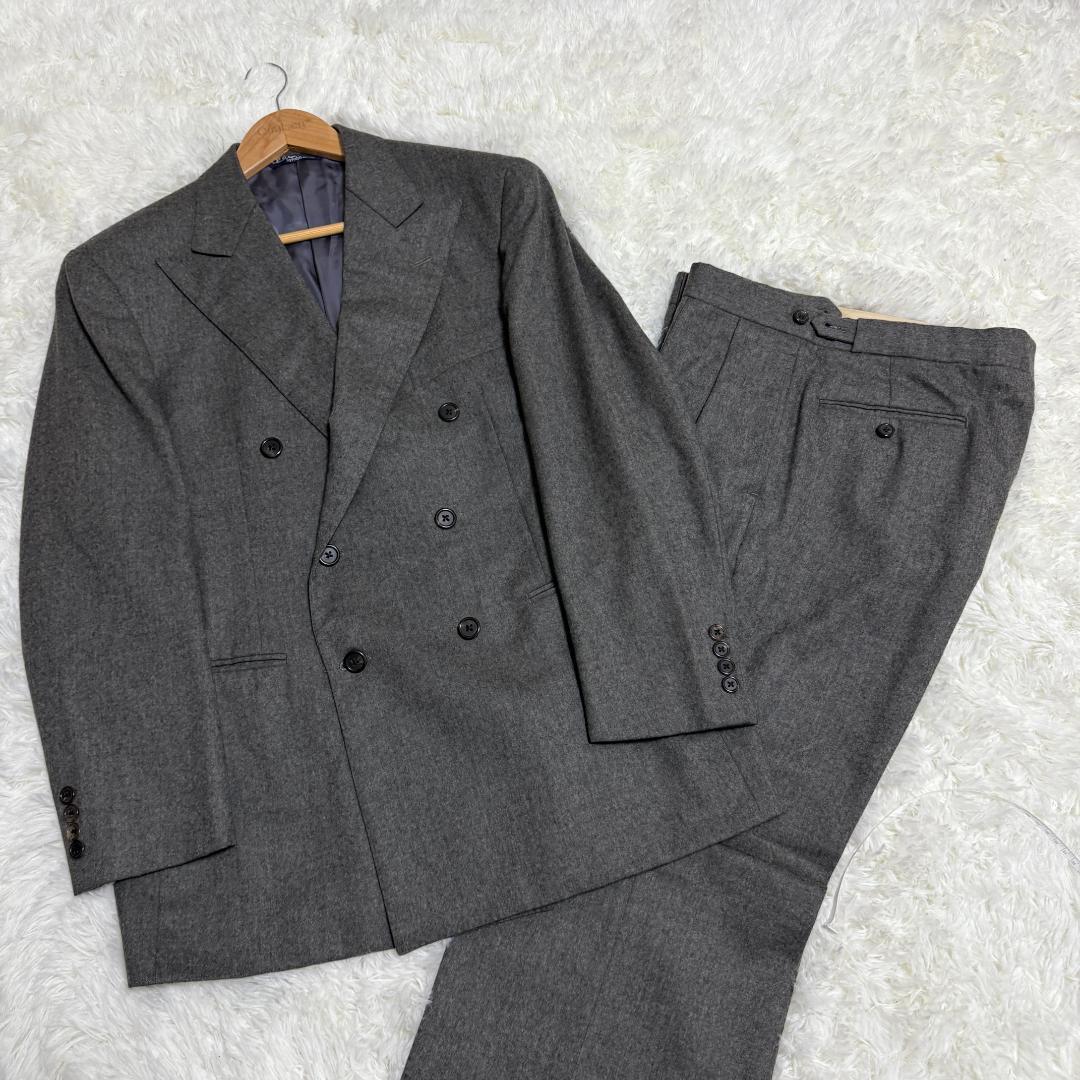 ラルフローレン　ウール　グレー　ダブル　セットアップ　ヴィンテージ　XL相当