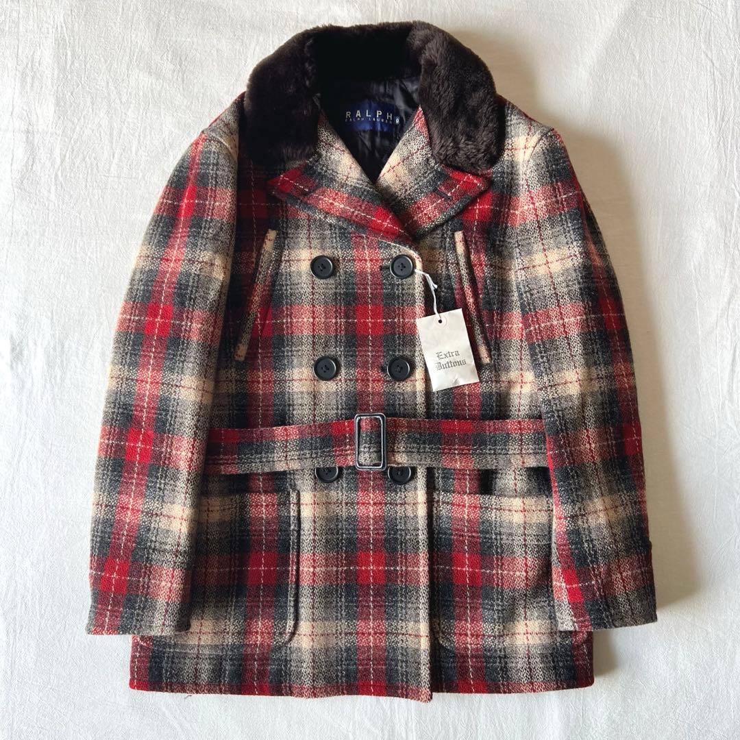 【極美品】RALPH LAUREN ウールコート チェック ダブル ベルト付き