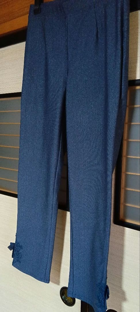 新品　裏起毛　44サイズ ダークブルー 柔らかパンツ スーパービューティー