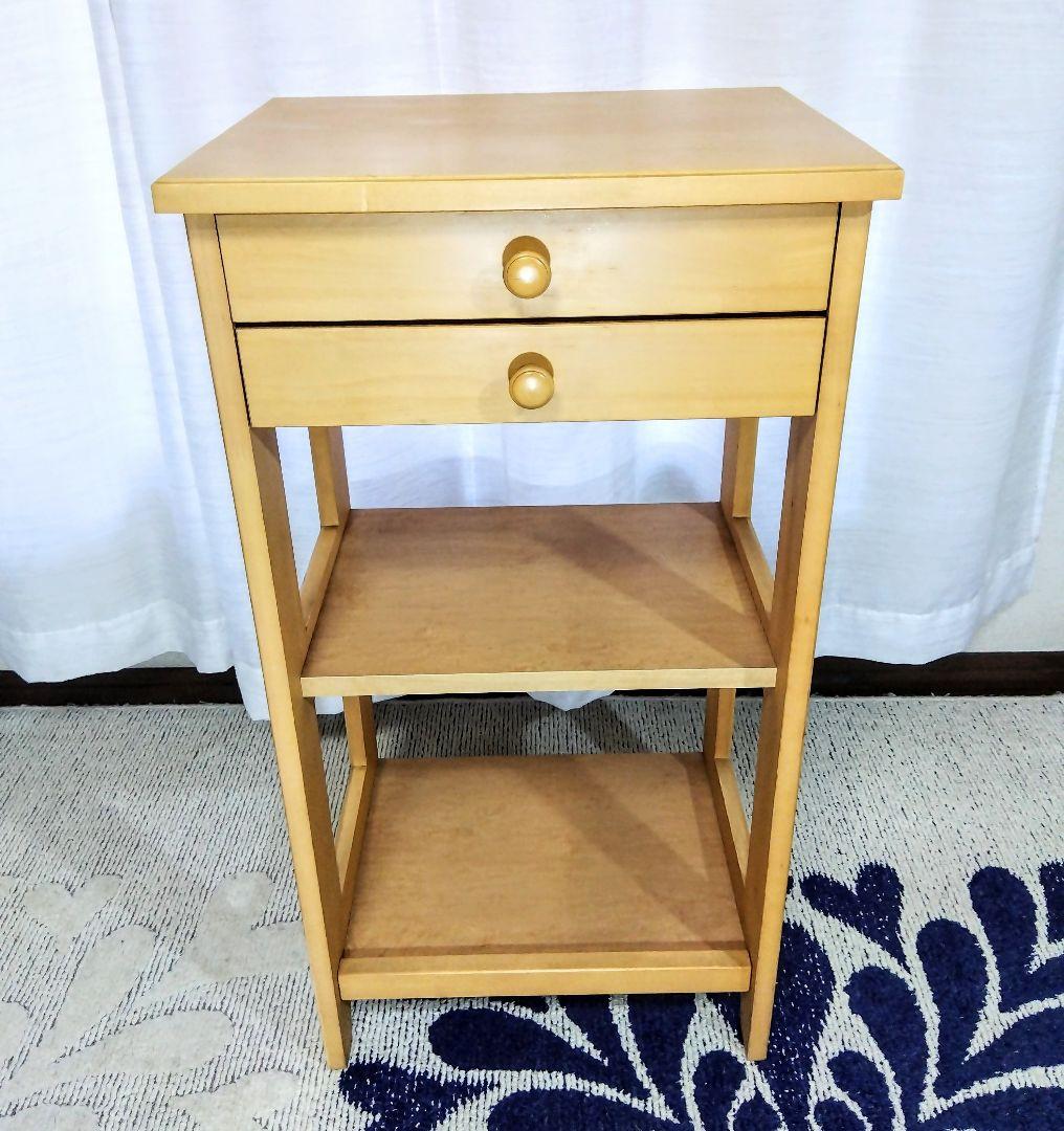 ナチュラルウッド サイドテーブル　サイドキャビネット　ナイトテーブル