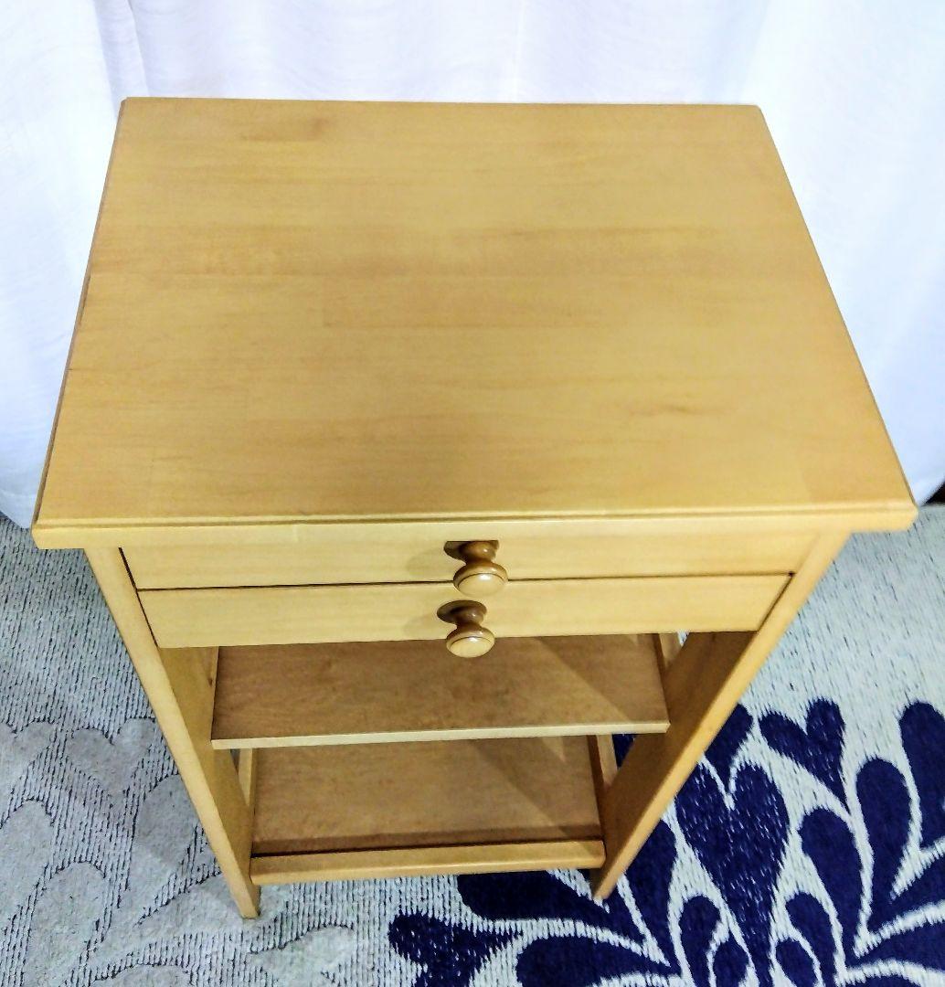 ナチュラルウッド サイドテーブル　サイドキャビネット　ナイトテーブル