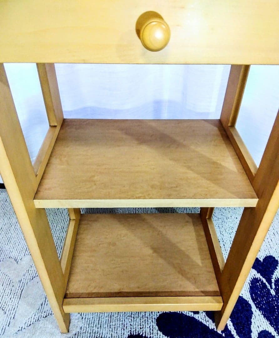 ナチュラルウッド サイドテーブル　サイドキャビネット　ナイトテーブル
